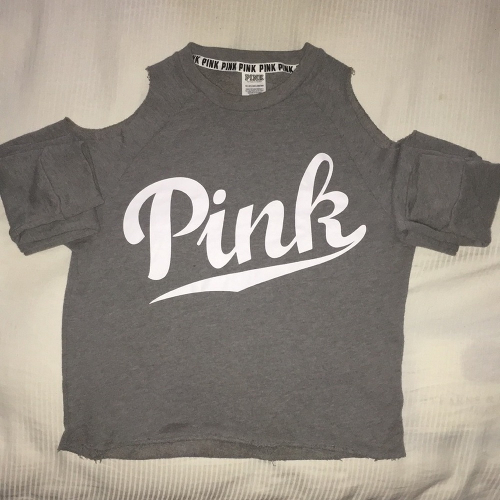 PINK CUT OUT COLD SHOULDER SWEARSHIRT - Picture 3 of 8
